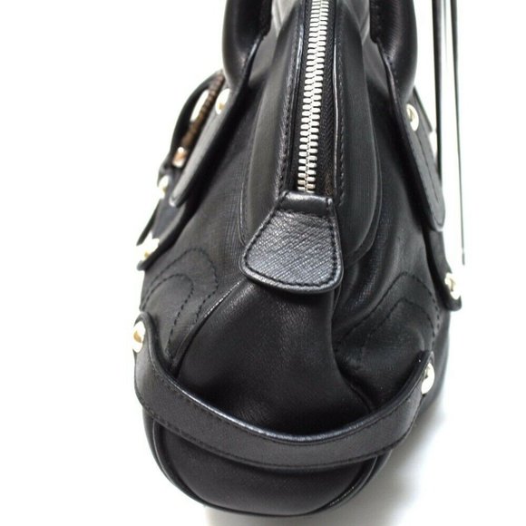SALVATORE FERRAGAMO Gancini Semi Shoulder Bag Hand Bag Leather Black - Picture 7 of 9